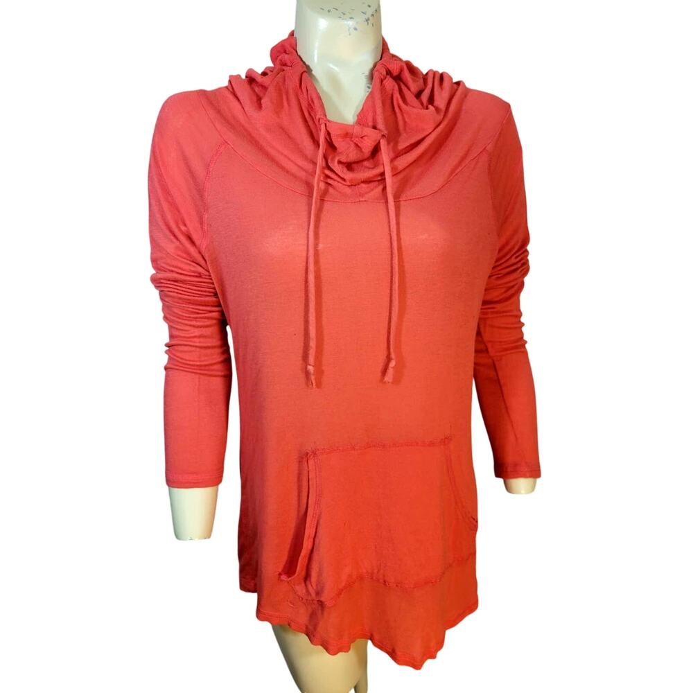 Maurices Pullover Hoodie Top Orange Melon Pocket Women's Size Medium